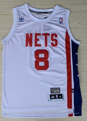 NBA New Jersey Nets #8 Williams White Throwback Jersey