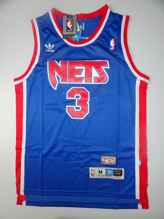 NBA New Jersey Nets #3 Petrovic Blue Jersey Length2