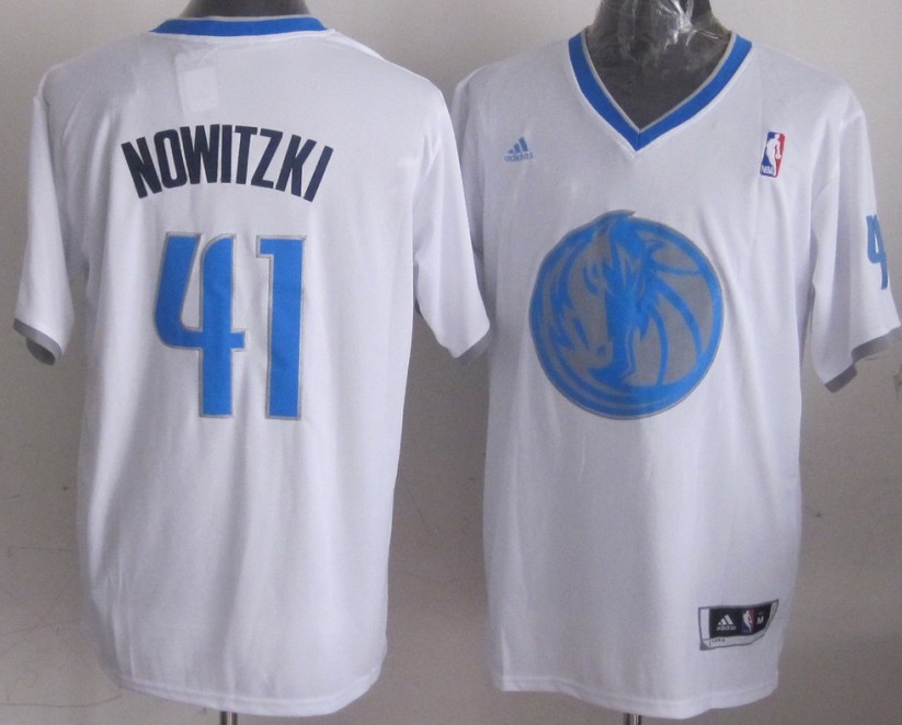 2014 Christmas Adidas NBA Dallas Mavericks #41 Dirk Nowitzki White Jersey