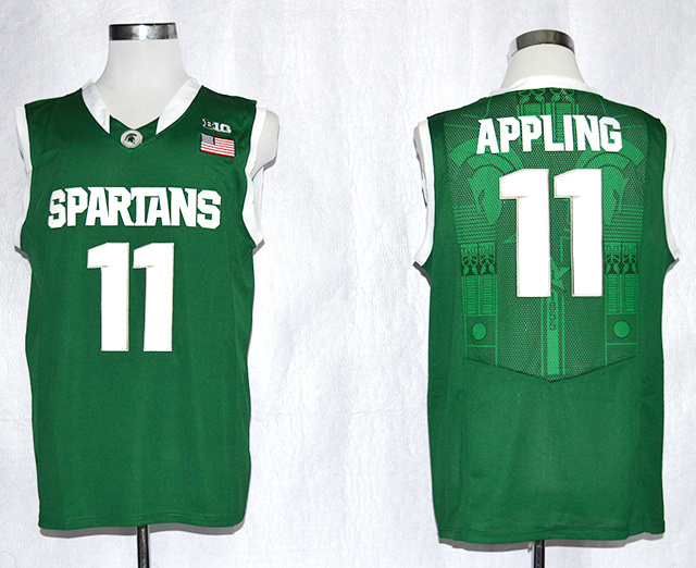 Michigan State Spartans #11 Keith Appling Jersey Green Home