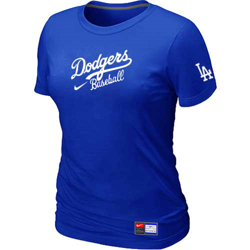 Los Angeles Dodgers Nike Womens Short Sleeve Practice T Shirt Blue