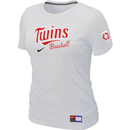 Minnesota Twins Nike Womens Short Sleeve Practice T Shirt White 