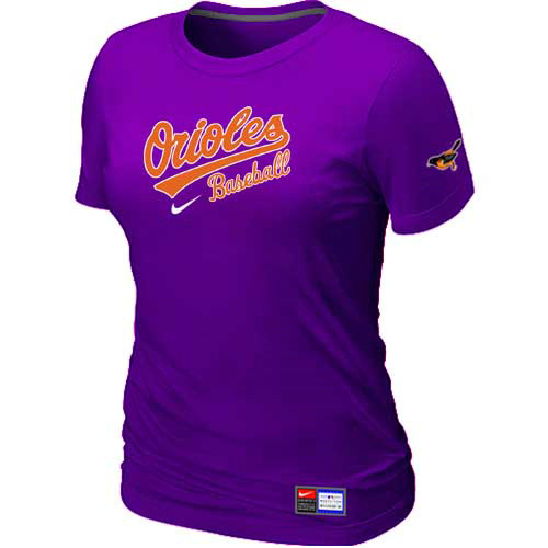 Baltimore Orioles Nike Womens Short Sleeve Practice T-Shirt Purple