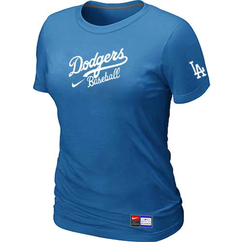 Los Angeles Dodgers Nike Womens Short Sleeve Practice T Shirt L-blue