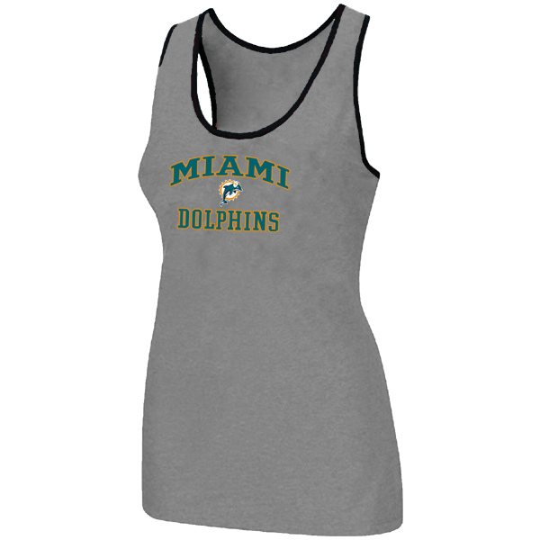Nike Miami Dolphins Heart & Soul Tri-Blend Racerback stretch Tank Top L.grey