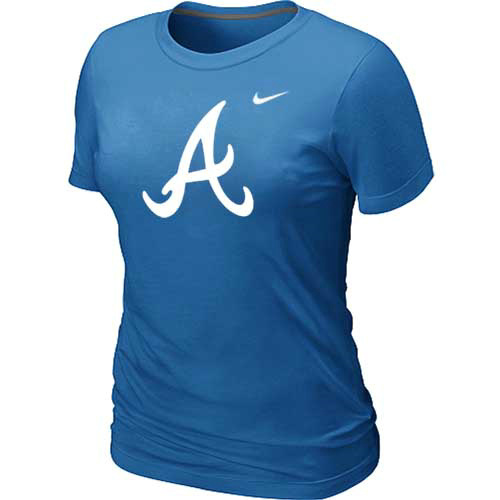MLB Atlanta Braves Heathered Nike Womens Blended T Shirt L-blue