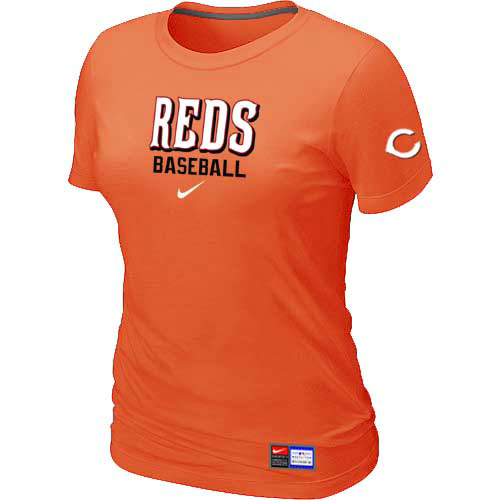 Cincinnati Reds Nike Womens Short Sleeve Practice T Shirt Orange