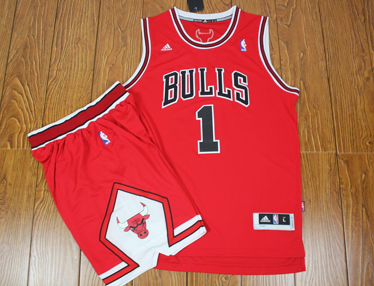 NBA Chicago Bulls #1 Rose Red Jersey & Short Suit