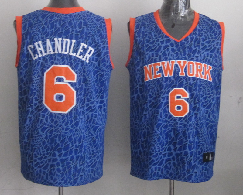 NBA New York Knicks #6 Chandler Blue Leopard Jersey