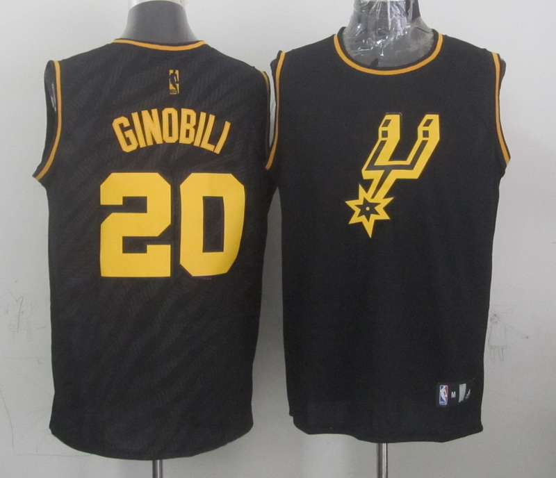 NBA NBA San Antonio Spurs #20 Ginobili Black Zebra Jersey