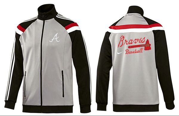 MLB Atlanta Braves Grey Black Jacket