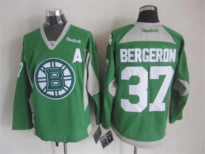 NHL Boston Bruins #37 Bergeron Green New Jersey with A Patch
