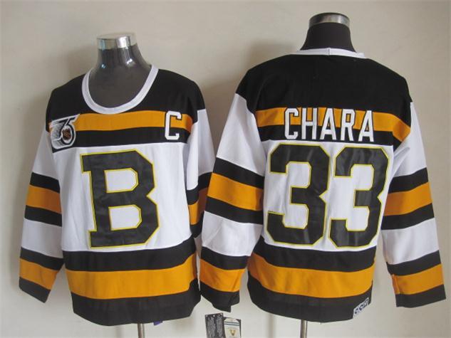 NHL Boston Bruins #33 Chara White New Jersey 75th Patch