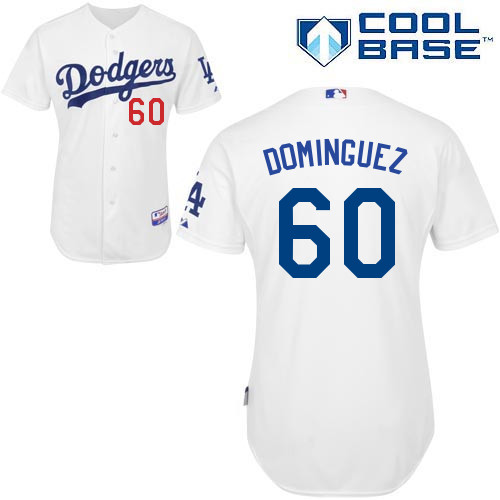 MLB Los Angeles Dodgers #60 Dominguez White Customized Jersey