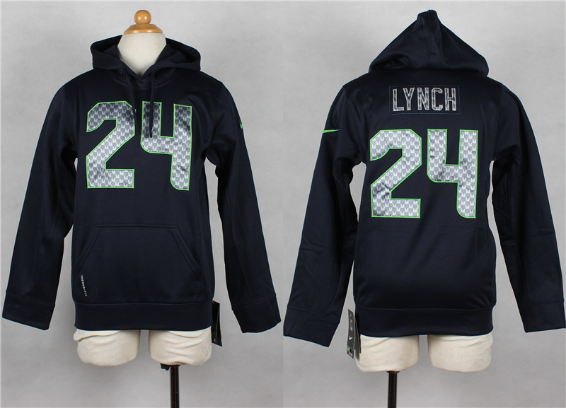 NFL Seattle Seahawks #24 Lynch D.Blue Kids Hoodie