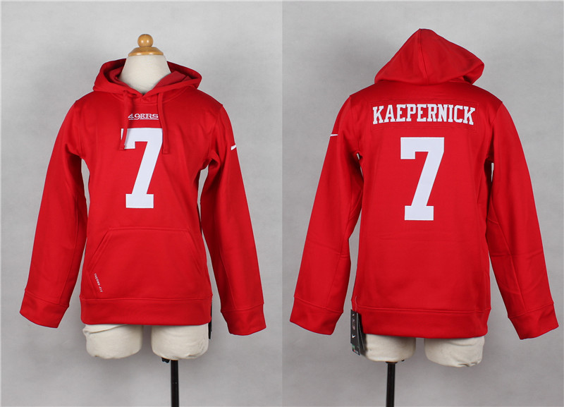 NFL San Francisco 49ers #7 Kaepernick Red Kids Hoodie