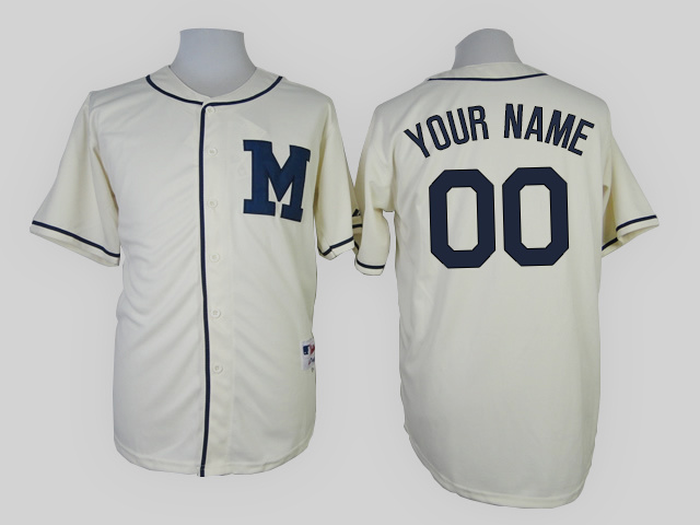 MLB Milwaukee Brewers Custom Cream Color Jersey