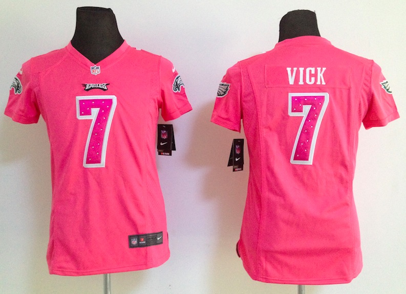 Women Nike Philadelphia Eagles #7 Vick Pink Diamond Jersey