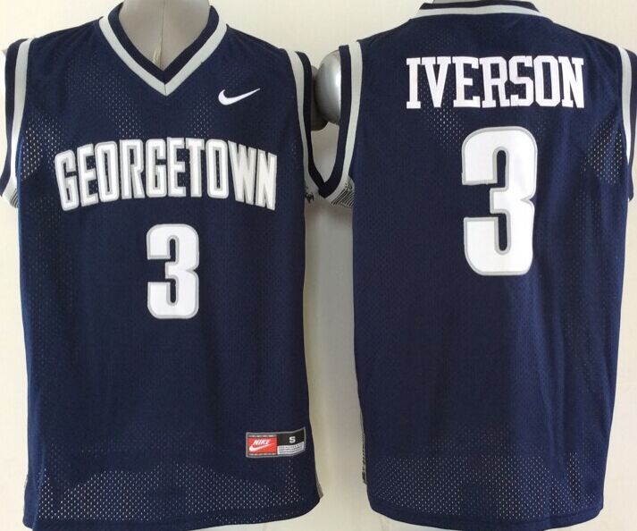 NCAA Georgetown Hoyas #3 Iverson D.Blue Jersey