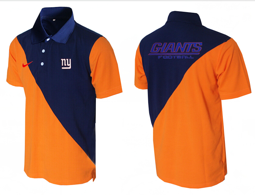 NFL New York Giants Blue Orange Polo Shirt