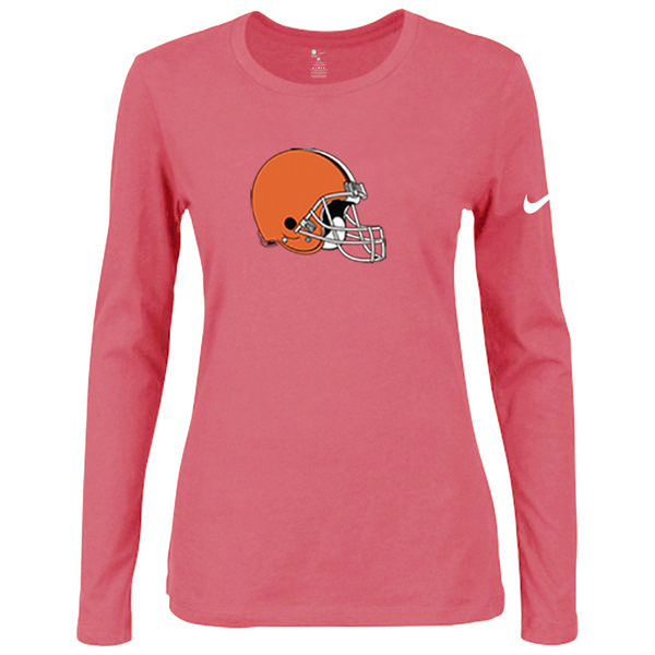 Nike Cleveland Browns Womens Of The City Long Sleeve Tri-Blend T-Shirt - Pink