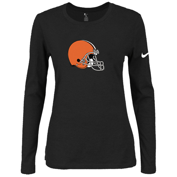Nike Cleveland Browns Womens Of The City Long Sleeve Tri-Blend T-Shirt - Black