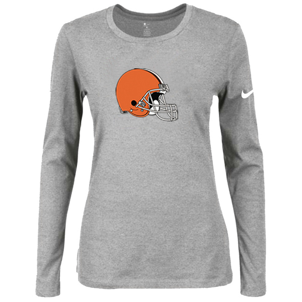Nike Cleveland Browns Womens Of The City Long Sleeve Tri-Blend T-Shirt - L.Grey