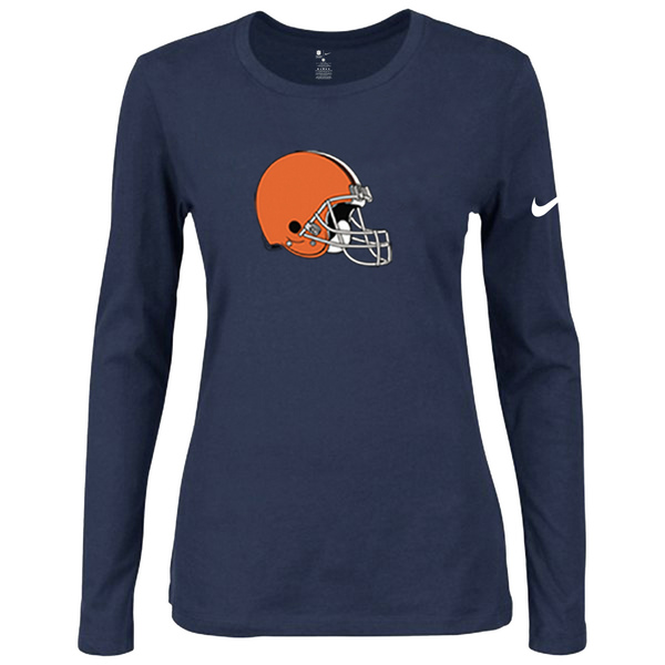 Nike Cleveland Browns Womens Of The City Long Sleeve Tri-Blend T-Shirt - D.Blue