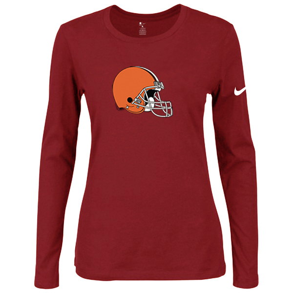 Nike Cleveland Browns Womens Of The City Long Sleeve Tri-Blend T-Shirt - Red