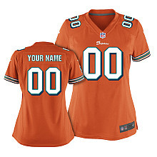 Nike Miami Dolphins Customized Orange NFL Jersey