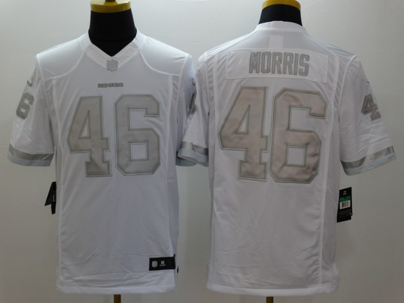 Nike Washington Redskins 46# Morris Platinum White Mens NFL Limited Jerseys 