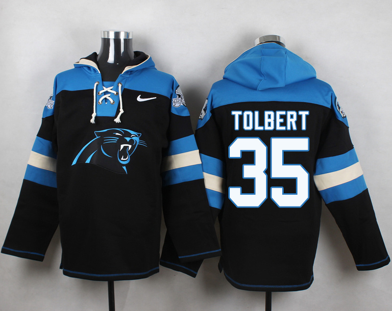 NFL Carolina Panthers #35 Tolbert Black Hoodie