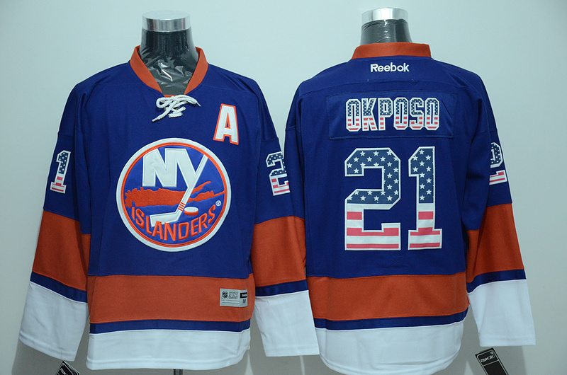 NHL New York Islanders #21 Okposo Blue USA Flag Jersey