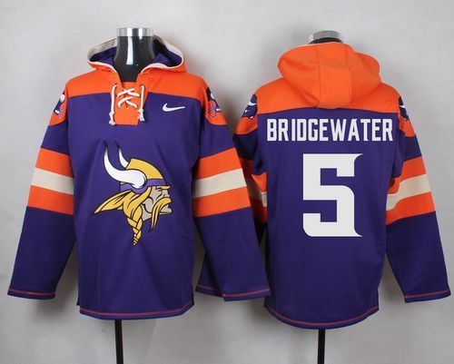 NFL Minnesota Vikings #5 Bridgewater Purple Hoodie