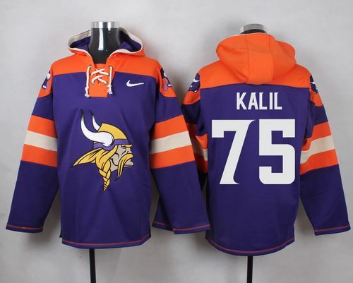 NFL Minnesota Vikings #75 Kalil Purple Hoodie