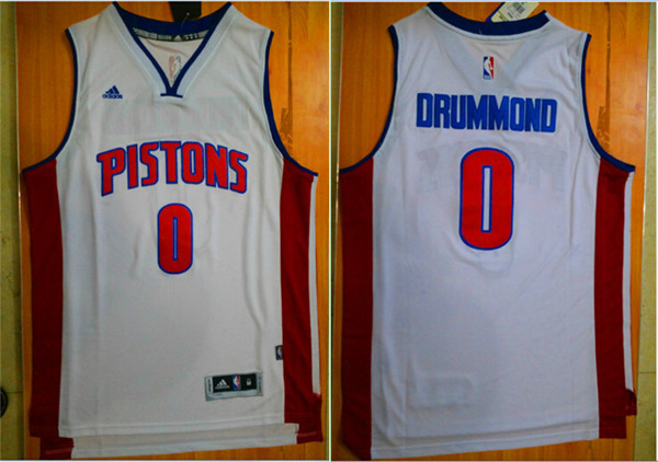 NBA Detroit Pistons #0 Drummond White Jersey