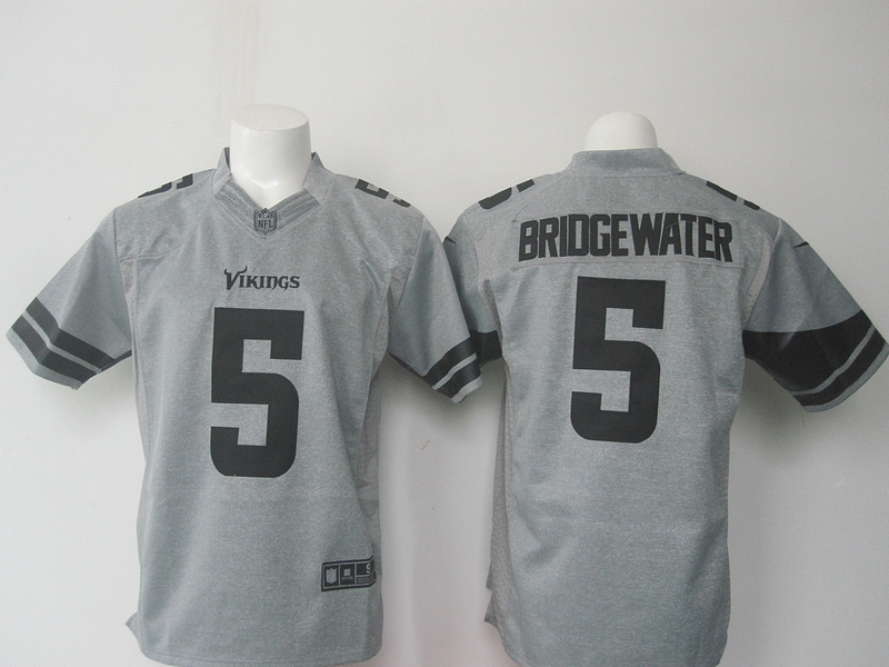 NFL Minnesota Vikings #5 Bridgewater Hemp Grey Limited Jersey