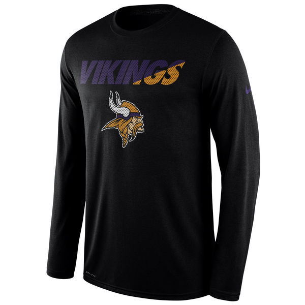 NFL Minnesota Vikings Black Long-Sleeve T-Shirt