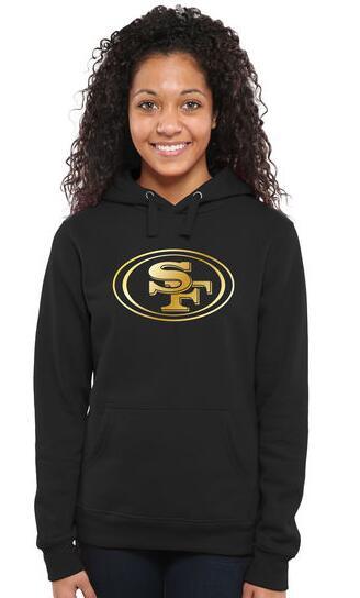 Womens San Francisco 49ers Pro Line Black Gold Collection Pullover Hoodie 