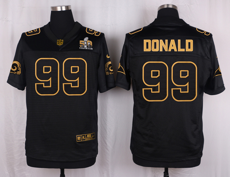Mens St.Louis Rams #99 Donald Pro Line Black Gold Collection Jersey