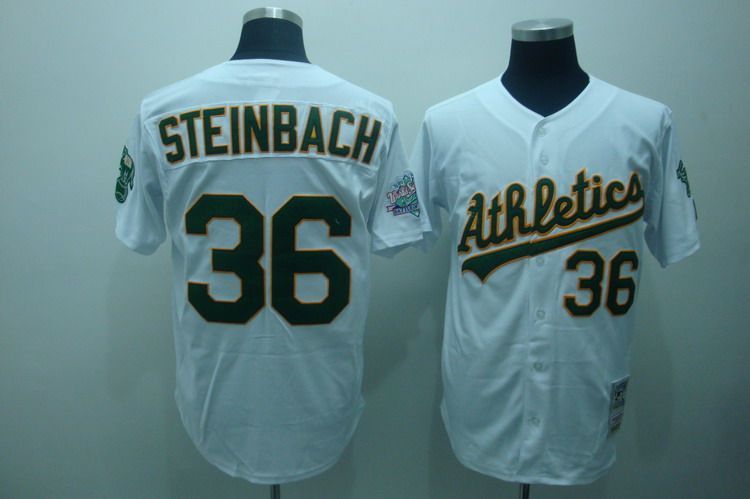 MLB Oakland Athletics #36 Steinbach White Throwback Jersey