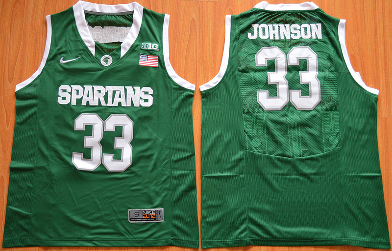 Michigan State Spartans Magic Johnson 33 College Basketball Authentic Jersey - Green 