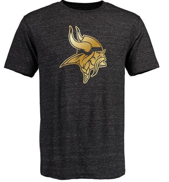 Mens Minnesota Vikings Pro Line Black Gold Collection Tri-Blend T-Shirt