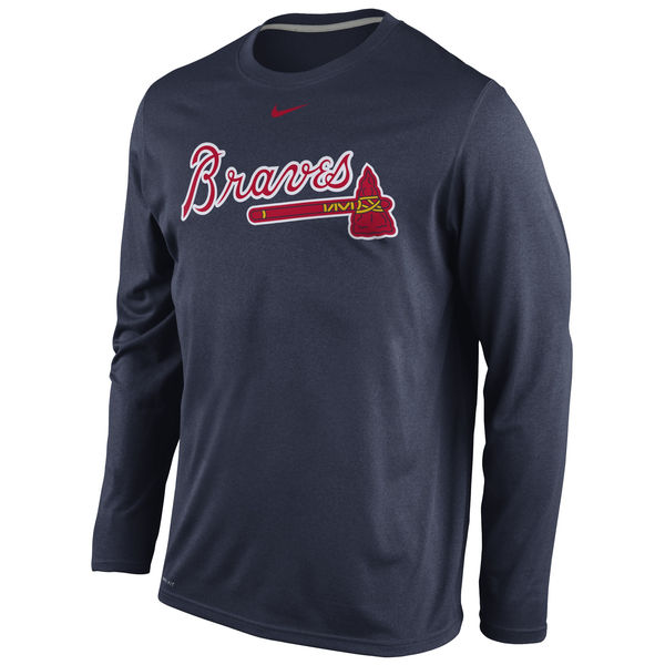 MLB Atlanta Braves Long-Sleeve Blue Mens T-Shirt