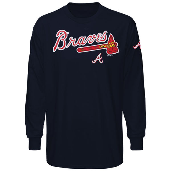 MLB Atlanta Braves Long-Sleeve Mens T-Shirt Black