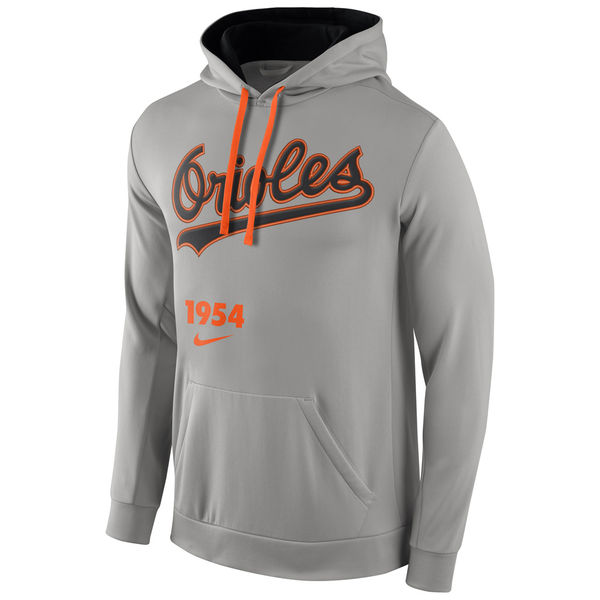 Baltimore Orioles Nike Cooperstown Performance Pullover Hoodie - Gray