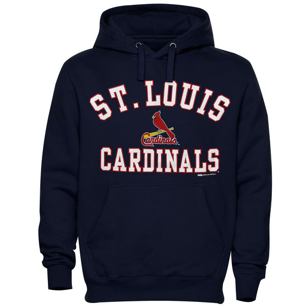 St. Louis Cardinals Stitches Fastball Fleece Pullover Hoodie  Navy Blue