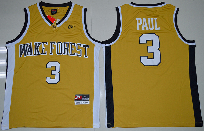 Wake Forest Demon Deacons Chris Paul 3 College Basketball Jersey - Gold 