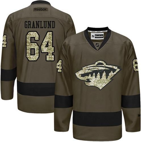 NHL Minnesota Wild #64 Mikael Granlund Green Salute to Service Jersey