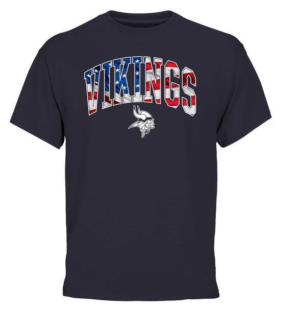 Mens Minnesota Vikings Pro Line Navy Banner Wave T-Shirt 